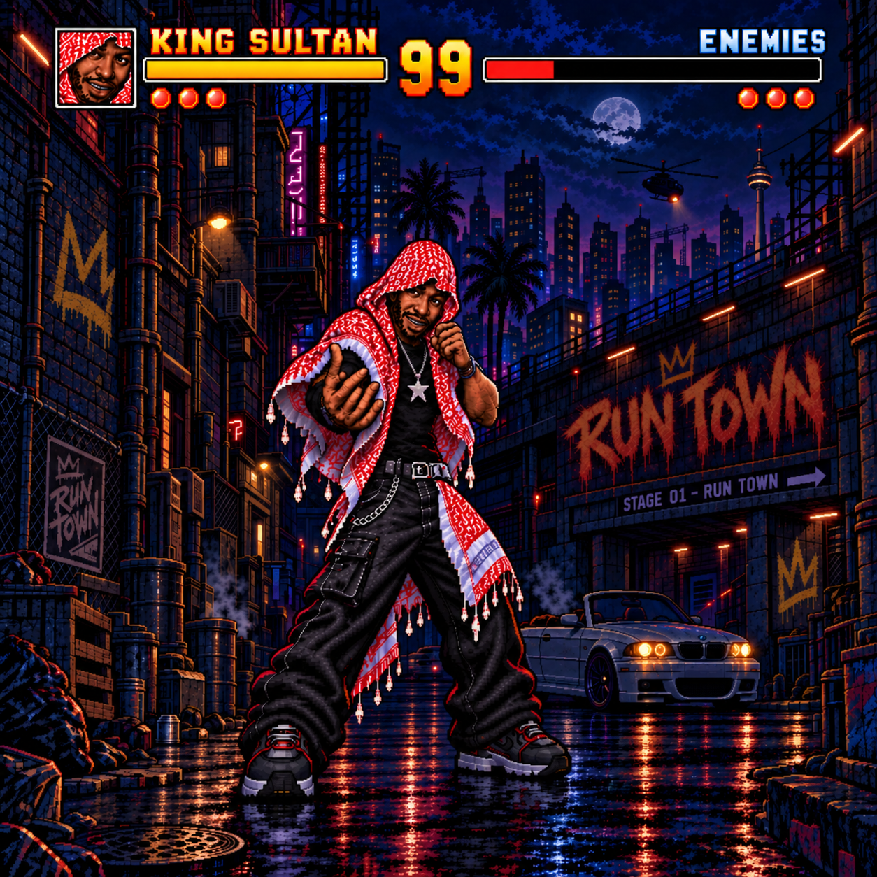 RUNTOWN official cover artwork — King Sultan fighting game design
